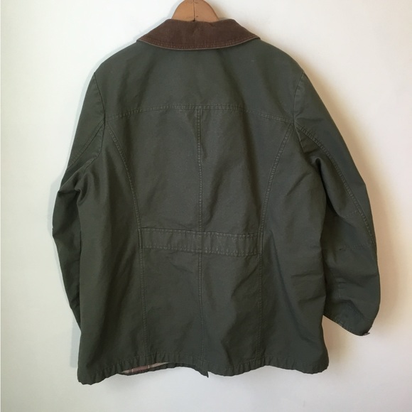 L.L. Bean Green Chore Barn Flannel Lined Jacket - Picture 2 of 6